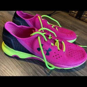 Under Armour Women's Pink and Neon Green Athletic Shoes